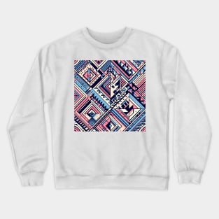 Pink and Blue Abstract Pattern Crewneck Sweatshirt